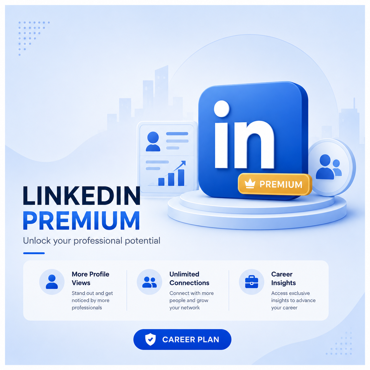 LinkedIn Premium Career ( 1 Month ) ( via Login )