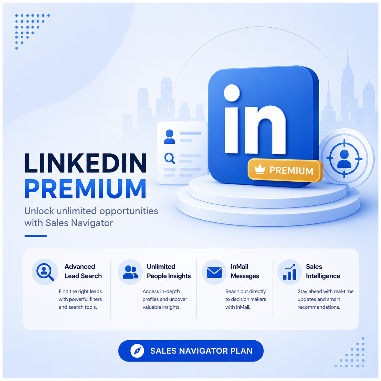 LinkedIn Premium Sales Navigator ( 1 Month ) ( via Login )